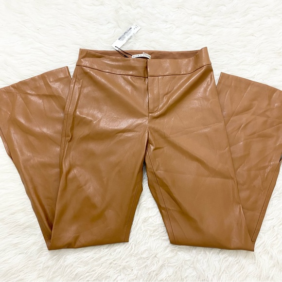 Alice + Olivia Pants - ALICE + OLIVIA Tan Faux Leather Pants
